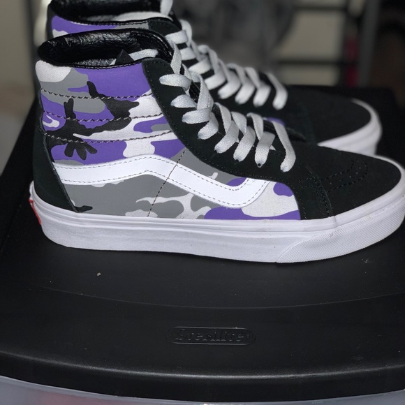 purple camo high top vans